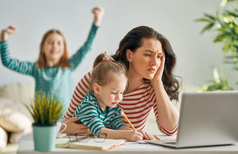 Mothers who telecommute are 40% more stressed